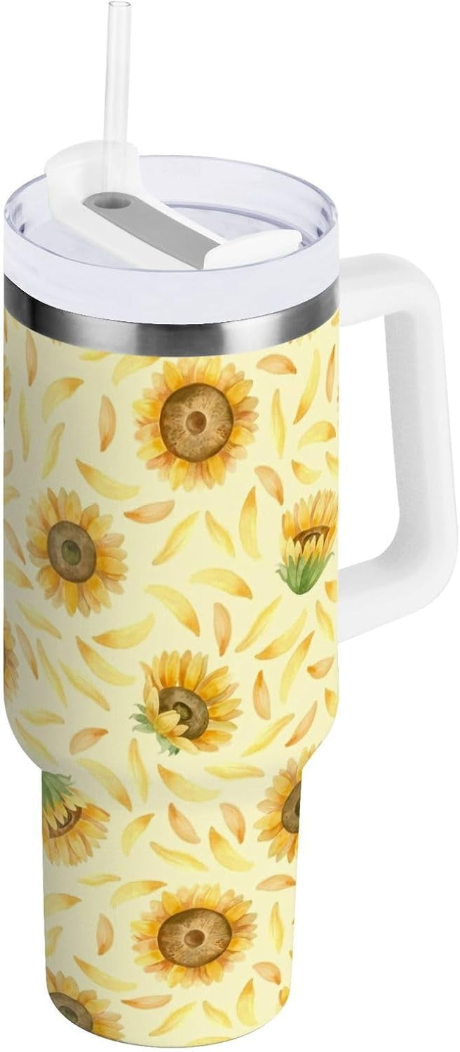 40 oz Tumbler with Handle Lid and Straw Insulated Water Tumbler