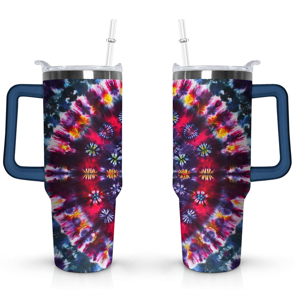 40oz Boho Tie Dye Stainless Steel Flip Straw Tumbler Spill Proof