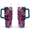 40oz Boho Tie Dye Stainless Steel Flip Straw Tumbler Spill Proof