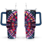 40oz Boho Tie Dye Stainless Steel Flip Straw Tumbler Spill Proof