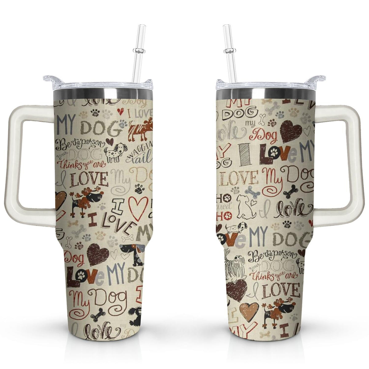 Gift for Dog Lovers Cute Dog Tumbler for Women - 40oz