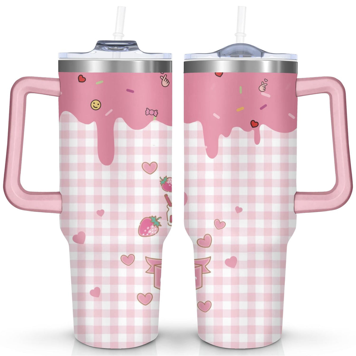 40oz Hello Kawaii Cat Cute Stainless Steel Tumbler with Lid