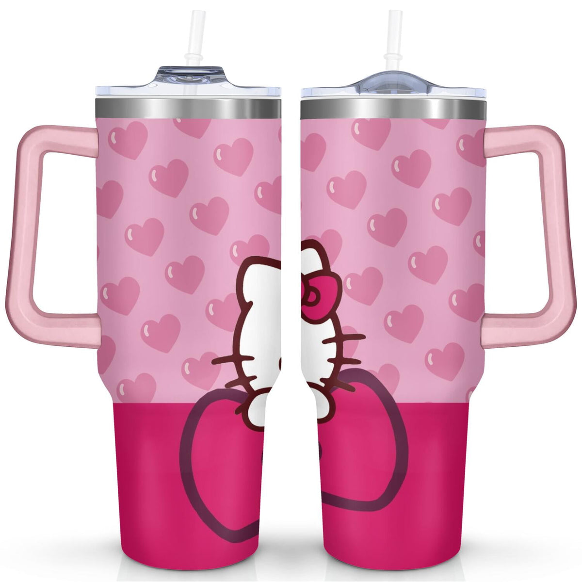 40oz Hello Kawaii Cat Cute Stainless Steel Tumbler with Lid