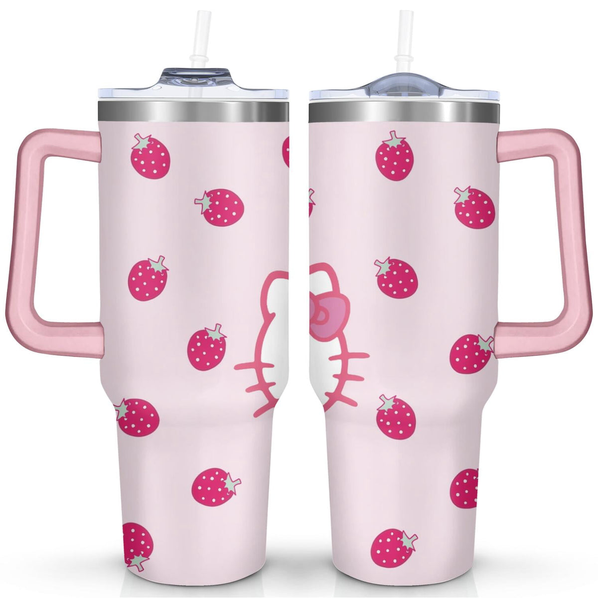 40oz Hello Kawaii Cat Cute Stainless Steel Tumbler with Lid