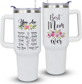 40oz Mom Tumbler with Handle Mamasaurus cup, Mom Gifts from Daughter/Son,Mama