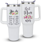 40oz Mom Tumbler with Handle Mamasaurus cup, Mom Gifts from Daughter/Son,Mama