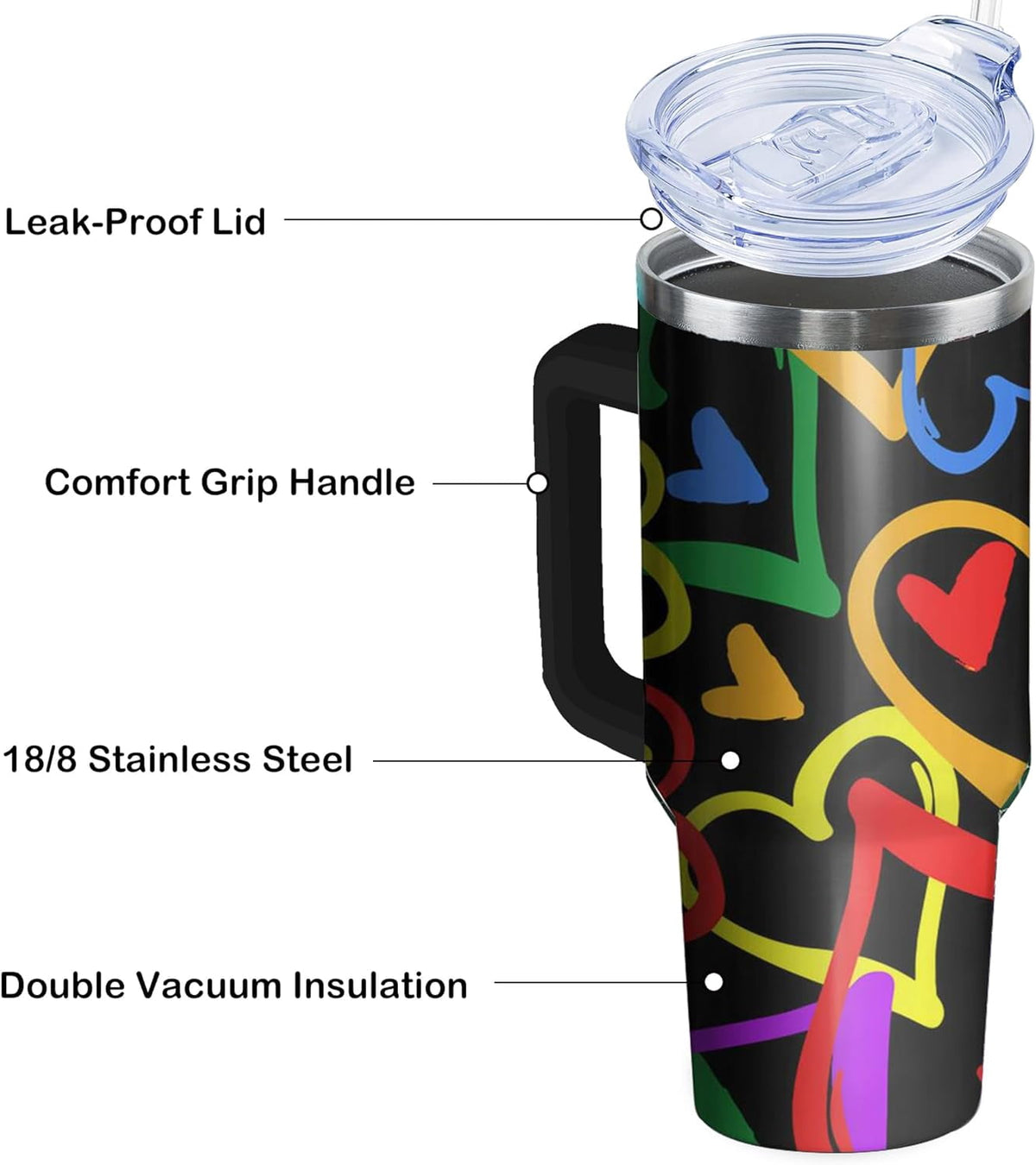40oz Easter Bunny Tumbler with Handle and Straw, Rabbit Stainless Steel