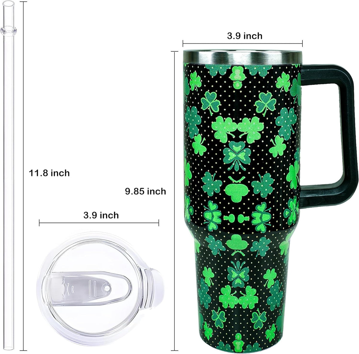 40oz Easter Bunny Tumbler with Handle and Straw, Rabbit Stainless Steel