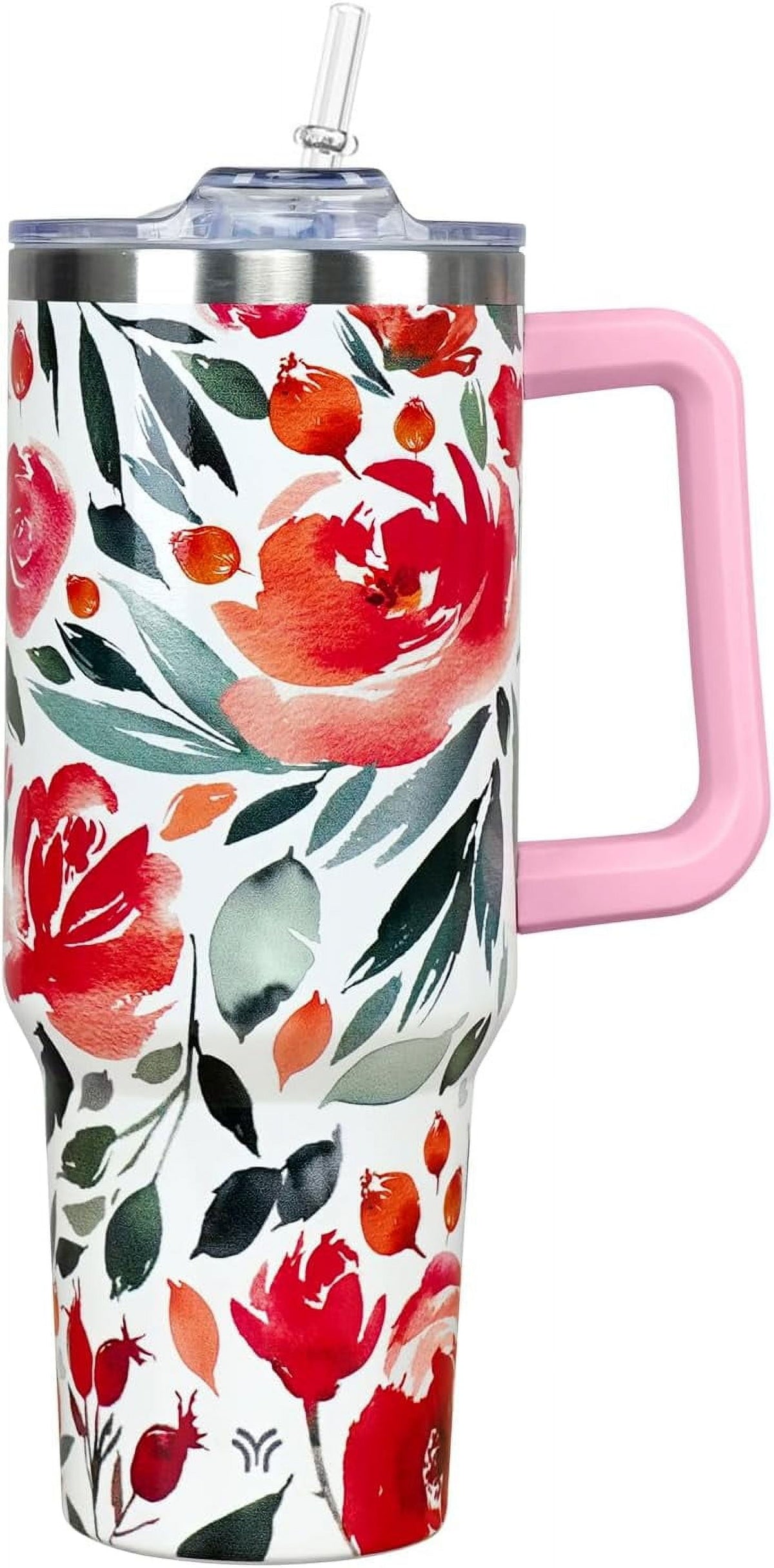 40oz Tumbler with Handle and Straw Lid | Vacuum Insulated Leak