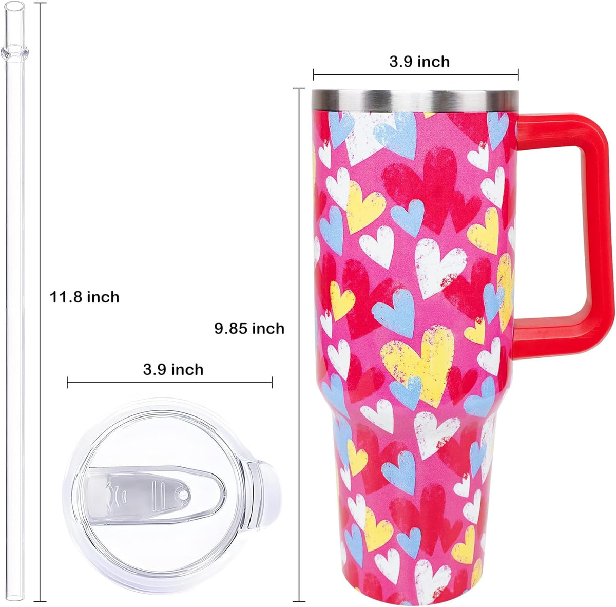 40oz Easter Bunny Tumbler with Handle and Straw, Rabbit Stainless Steel