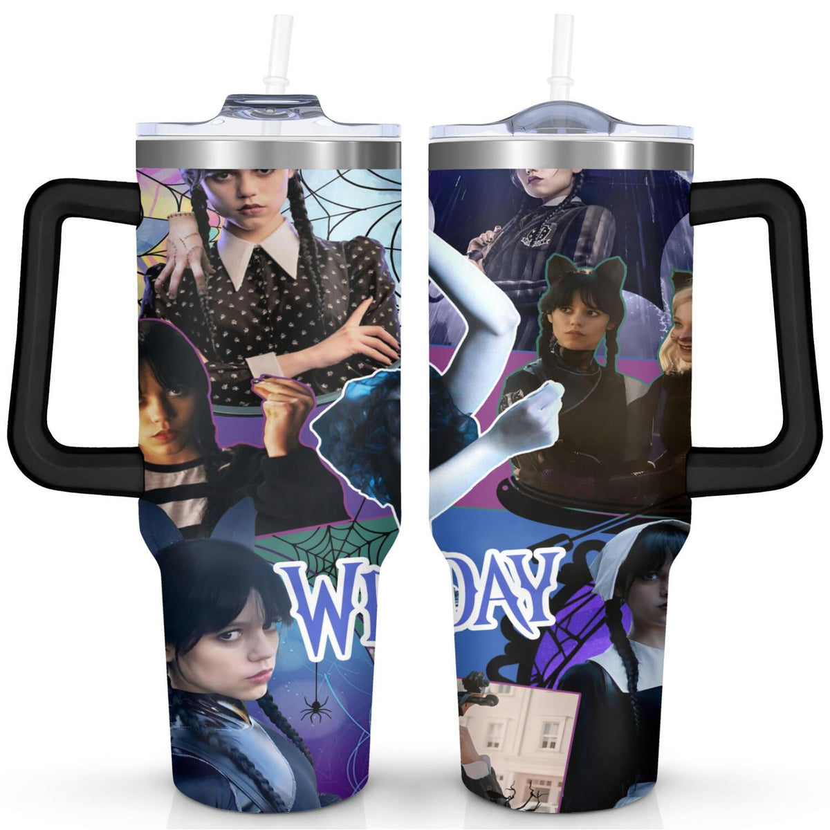40oz Wednesday Girl Stainless Steel Tumbler with Lid and Straw,Wednesday Stuff