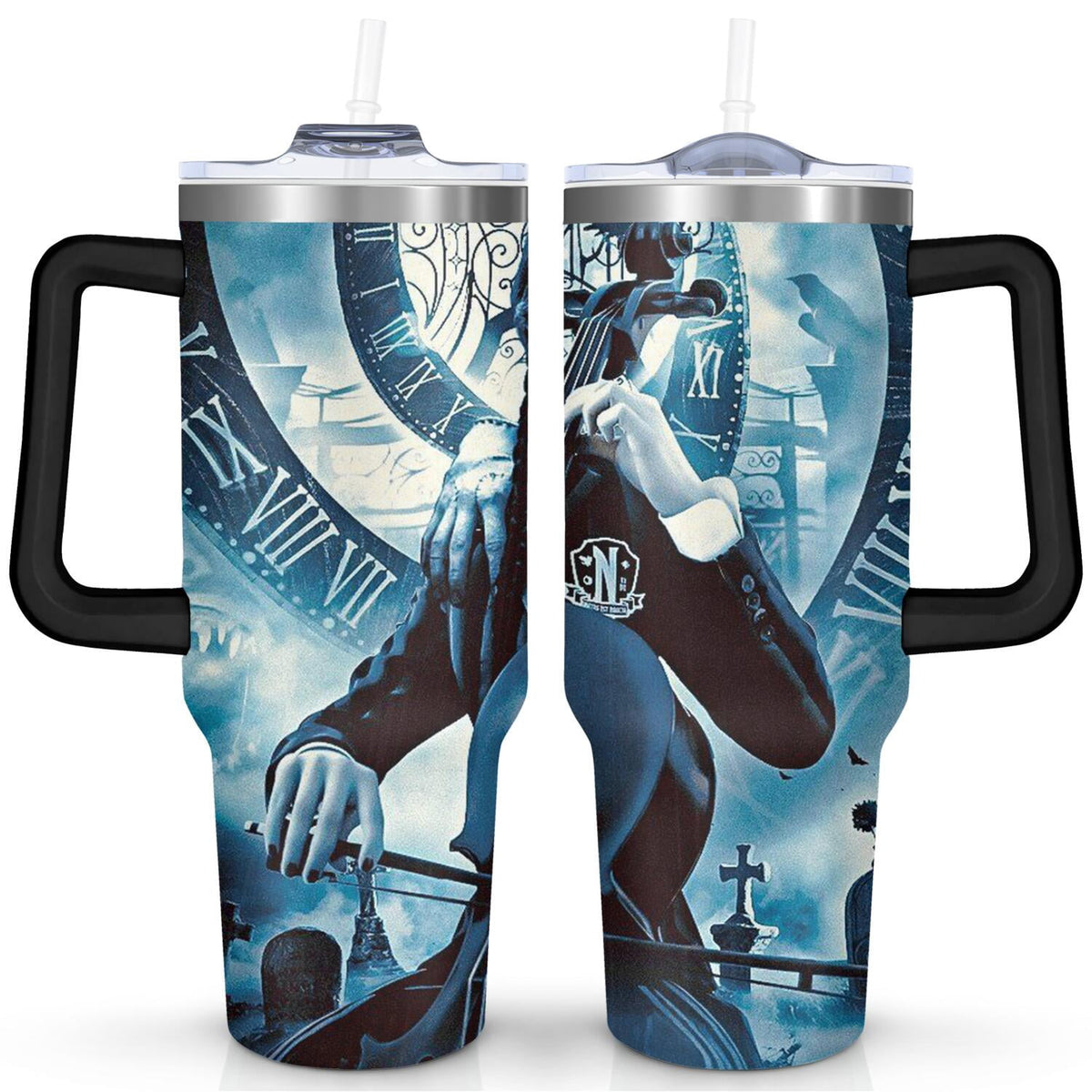 40oz Wednesday Girl Stainless Steel Tumbler with Lid and Straw,Wednesday Stuff