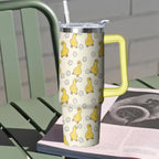 30 oz Duck Tumbler with Handle and Straw, Insulated Stainless Steel Cup with Lid, Travel Coffee Mug Water Bottle, Gifts for W