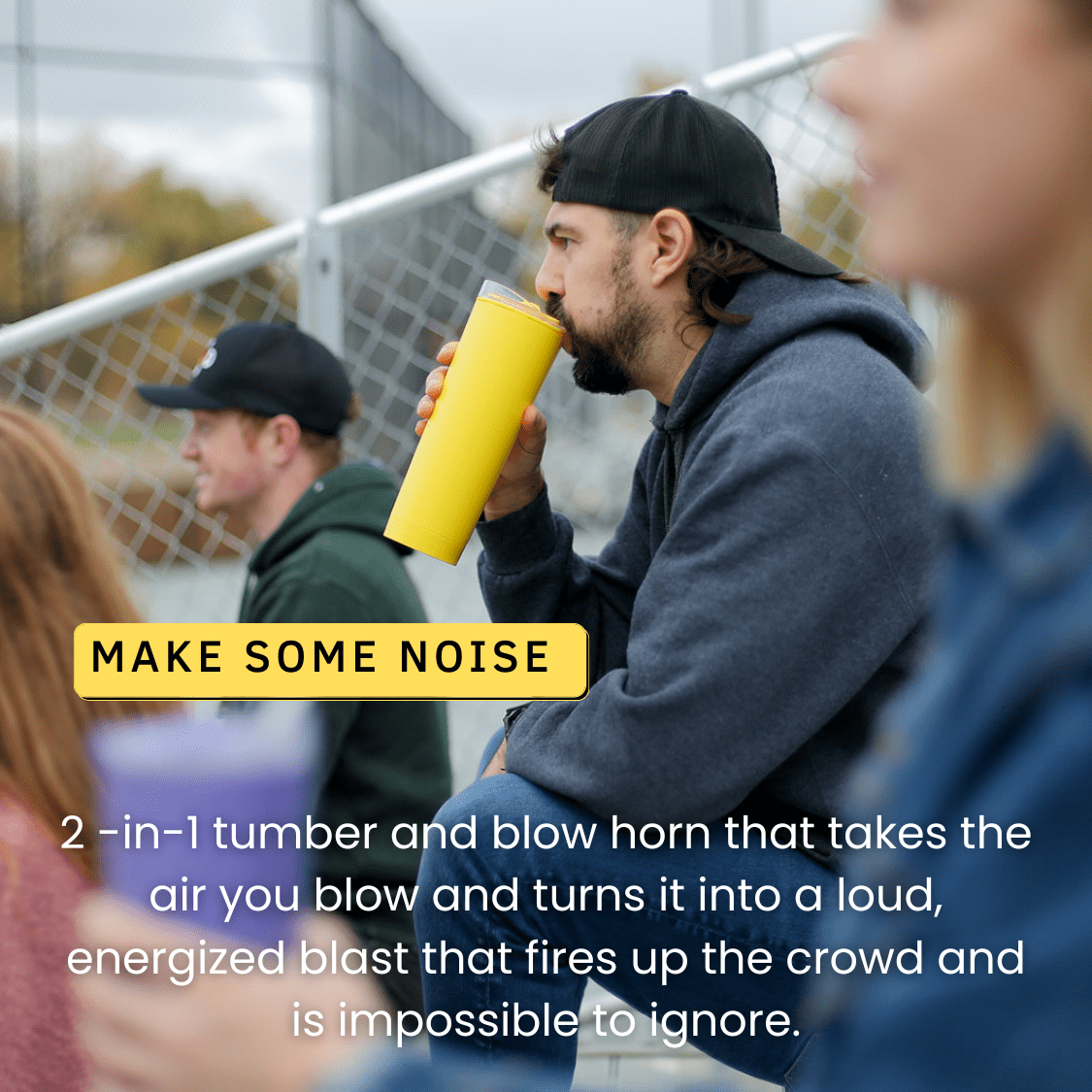 Loud Cup 23 oz Tumbler + Stadium Horn with Slide-Close Lid (Royal Purple) - Double-WallCup Reusable Water Bottle Coffee Trave