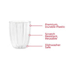 GUZZINI Dolcevita 12oz Low Tumblers (Set of 6) Mother of Pearl - 100% Recycled Plastic - Unbreakable, Reusable, BPA-Free, Ice
