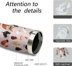 30 oz Chicken Tumbler with Handle and Flip Straw, Stainless Steel Double Insulated Cup with Lid and Straw, Travel Coffee Mug 