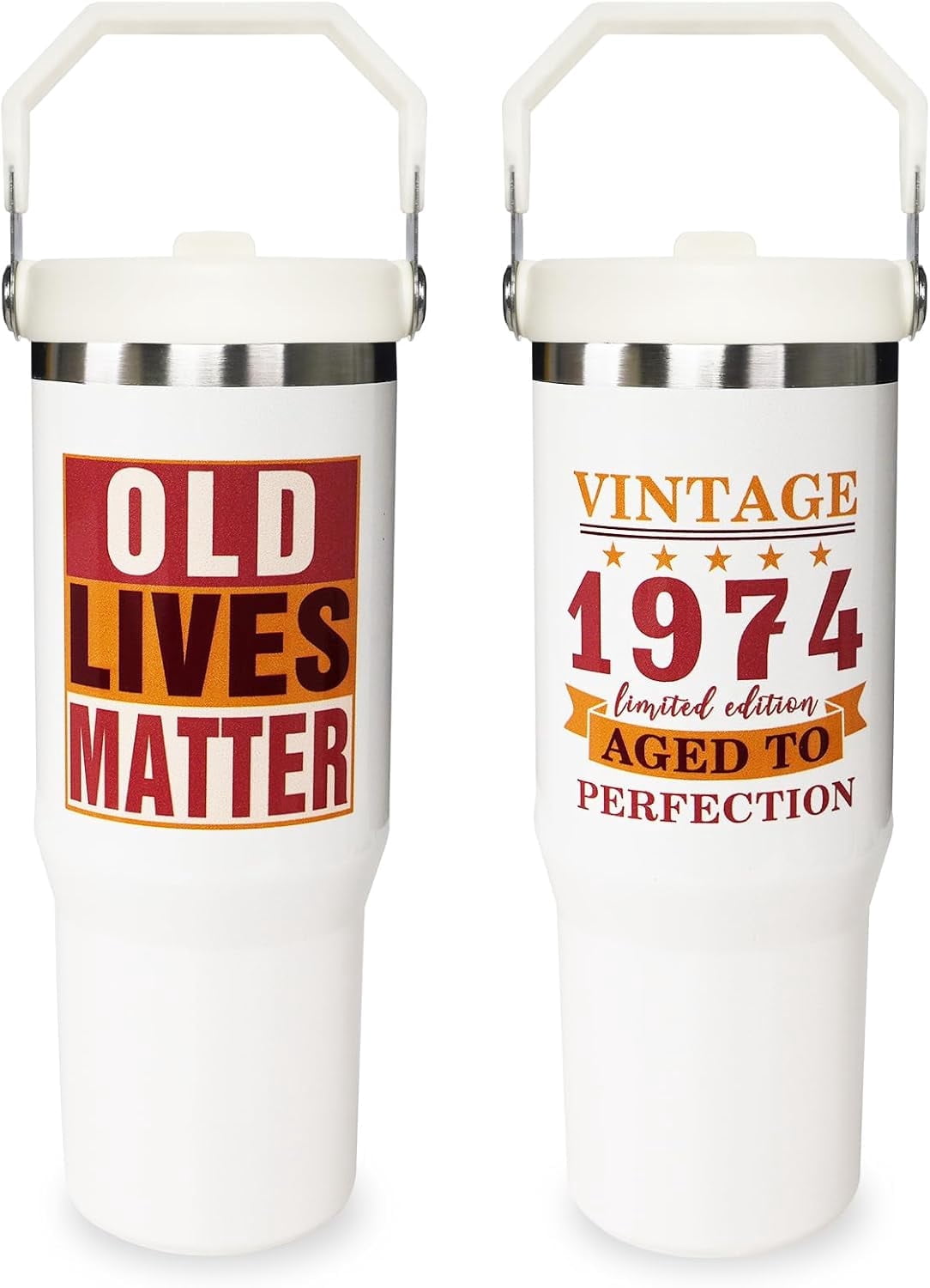 Football Lover Gift 30 oz Flip Straw Tumbler with Top Handle
