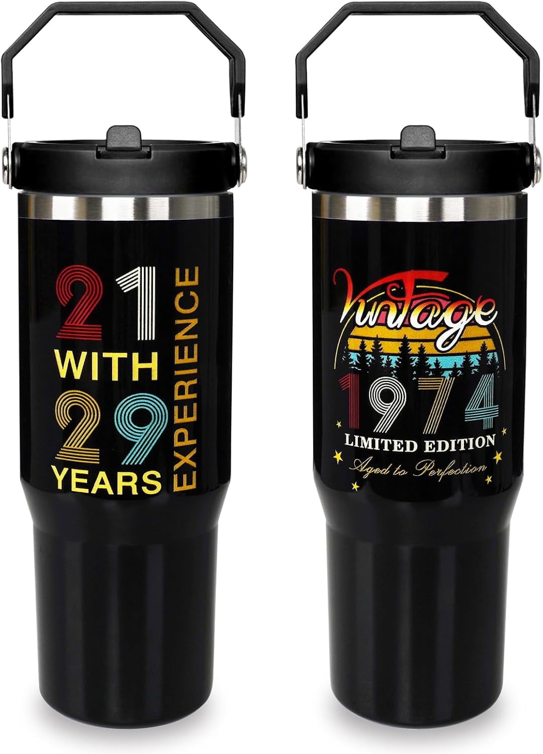 Football Lover Gift 30 oz Flip Straw Tumbler with Top Handle