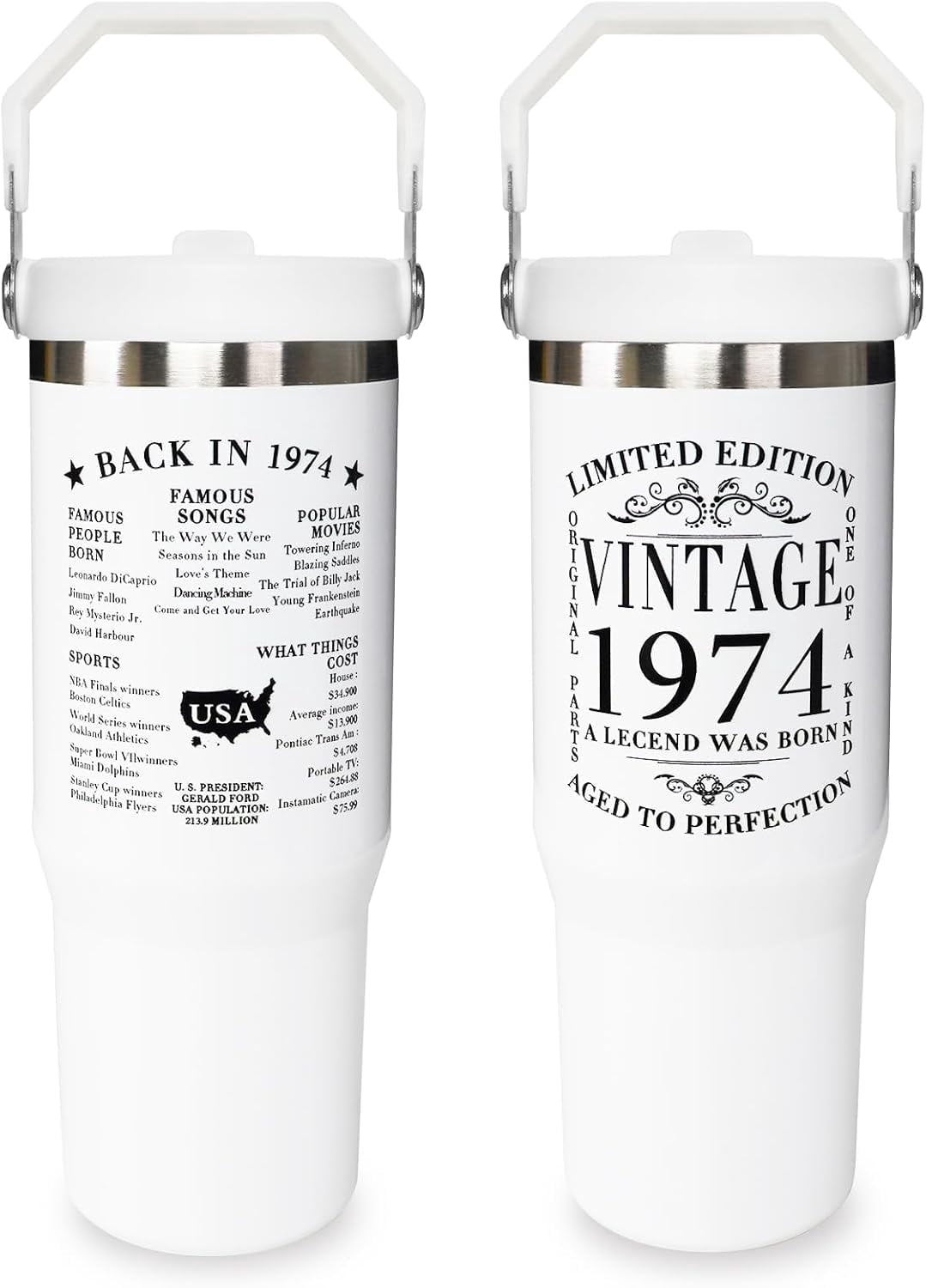 Football Lover Gift 30 oz Flip Straw Tumbler with Top Handle