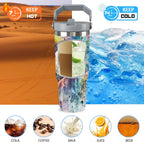 Horse Tumbler with Lid and Straw Stainless Steel Tumblers 30 Oz Insulated Horse Water Bottle Tie Dye Cup Mug with Handle Hors