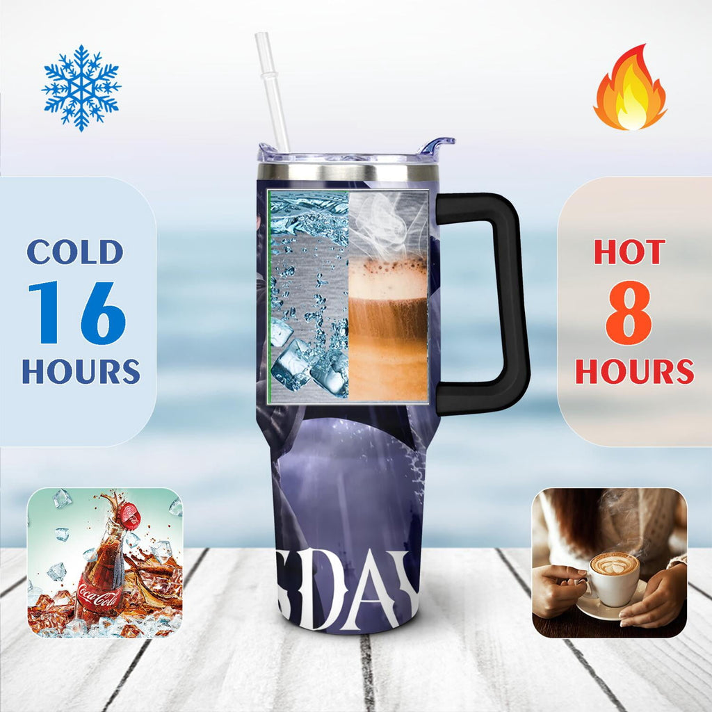 40oz Wednesday Girl Stainless Steel Tumbler with Lid and Straw,Wednesday Stuff Merchandise Spill Proof Travel Cup Double Wall