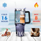 40oz Wednesday Girl Stainless Steel Tumbler with Lid and Straw,Wednesday Stuff Merchandise Spill Proof Travel Cup Double Wall