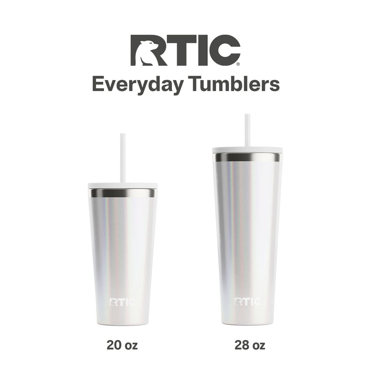 RTIC 28 oz Ceramic Lined Everyday Tumbler, Spill-Resistant Straw Lid, Plum Glitter