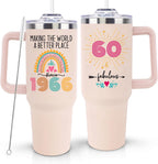 60th Birthday Gifts for Women Her, 1966 60th Birthday Decorations for Woman, Turning 60 Year Old Gifts For Women Mom Wife Gra