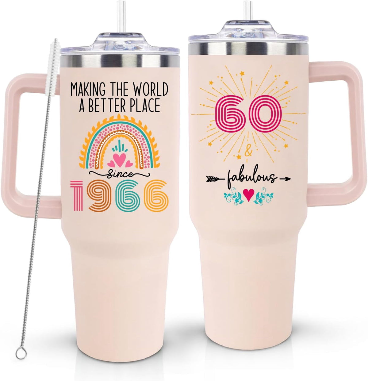 60th Birthday Gifts for Women Her, 1966 60th Birthday Decorations for Woman, Turning 60 Year Old Gifts For Women Mom Wife Gra