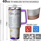 40 Oz Tumbler with Handle and Straw, Double Wall Coffee Travel Mug Spill Proof Leak Proof, Reusable Insulated Water Bottle 40