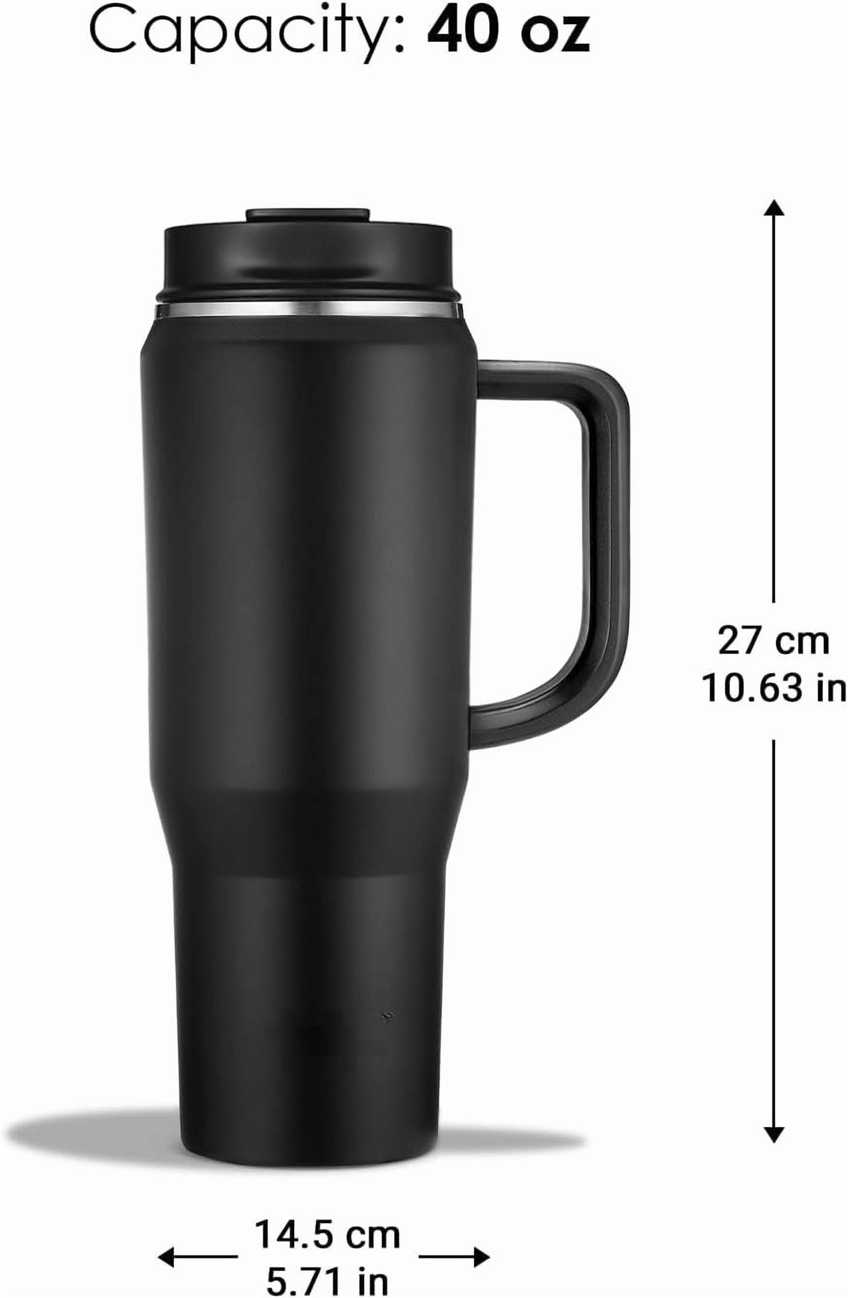 40 oz Tumbler with Handle, Insulated Tumblers with Lid and Straw, Large   Water Bottle Jug, Thermal Stainless  Travel Coffee 