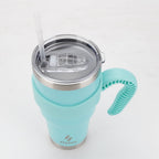 Ozizo 30oz Cup with Handle - 30 Ounce Tumbler with Handle - Tumbler with Straw 30 oz - Insulated Hot and Cold - Cyan Blue Ins
