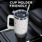 40oz Tumbler with Handle and Straw Lid | Vacuum Insulated Leak Proof Tumbler | Stainless Steel Travel Mug Water Bottle Cup Ke