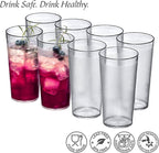 RUseeN 12 Piece Unbreakable Plastic Tumblers Drinkware, BPA-Free, Reusable Plastic Drinking Glasses for Home & Outdoors - Sta