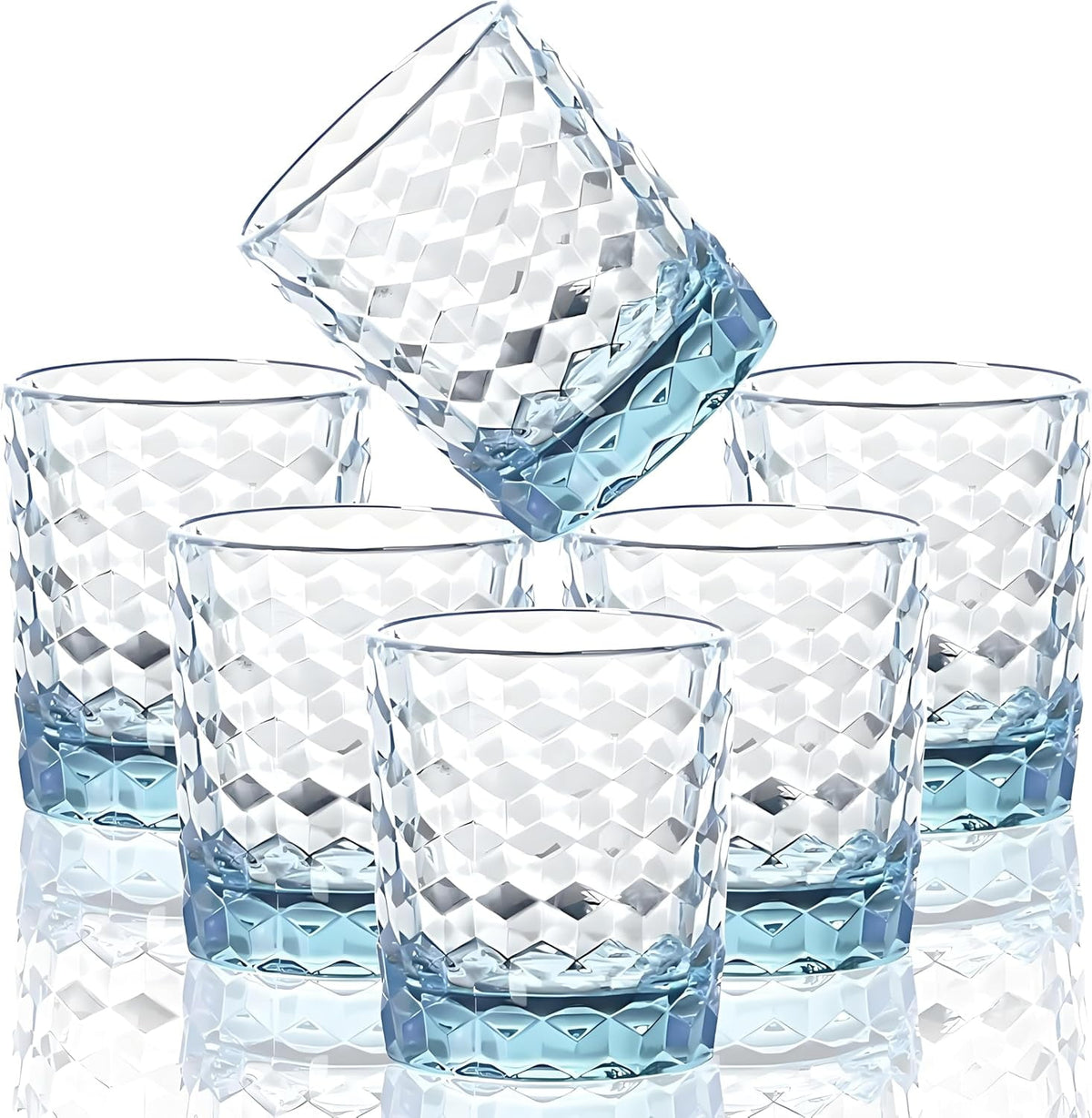 8 Oz 6-Piece Unbreakable Drinking Glasses Tritan Plastic Tumblers Dishwasher Safe BPA Free Small Acrylic Juice Glasses for Ki