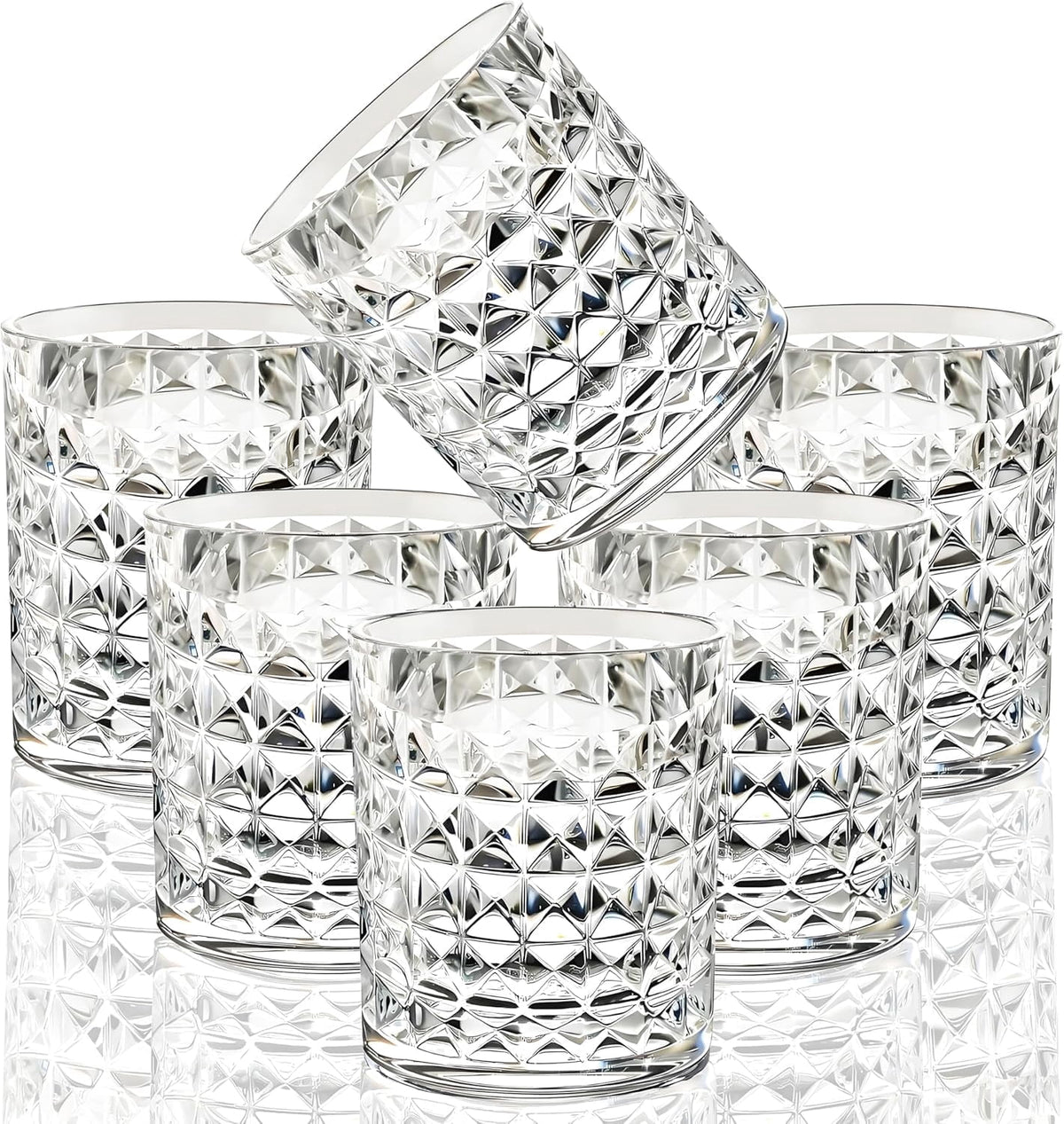 8 Oz Set of 6 Tritan Plastic Glasses Unbreakable Drinking Cups Dishwasher Safe BPA Free Shatterproof Drinkware Crystal Clear 