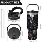 30oz Wednesday Girl Stainless Steel Tumbler with Lid and Straw,Wednesday Stuff Merchandise Spill Proof Travel Cup Double Wall