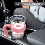 40 oz Tumbler with Handle and Straw 40oz Pink Flamingo Cup Insulated Coffee Travel Mug Spill Proof Leak Proof 40 ounce Stainl