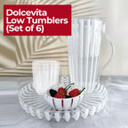 GUZZINI Dolcevita 12oz Low Tumblers (Set of 6) Mother of Pearl - 100% Recycled Plastic - Unbreakable, Reusable, BPA-Free, Ice
