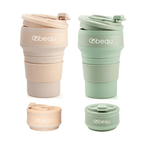 BEQU 500ml/17 Fl Oz Collapsible Silicone Coffee Mug Tumbler, Reusable, BPA Free, Dishwasher-Safe, Leak Proof, Use for Home Of