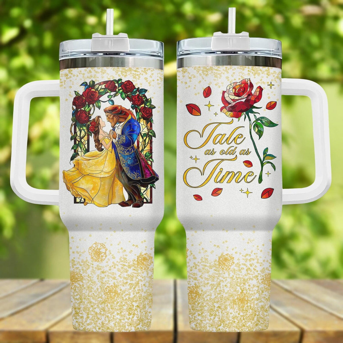 Belle Princess Tumbler 40oz, CARTOON Princess Drinkware, Beauty and the Beast Cup, Tale As Old As Time Tumbler Cup, Princess 