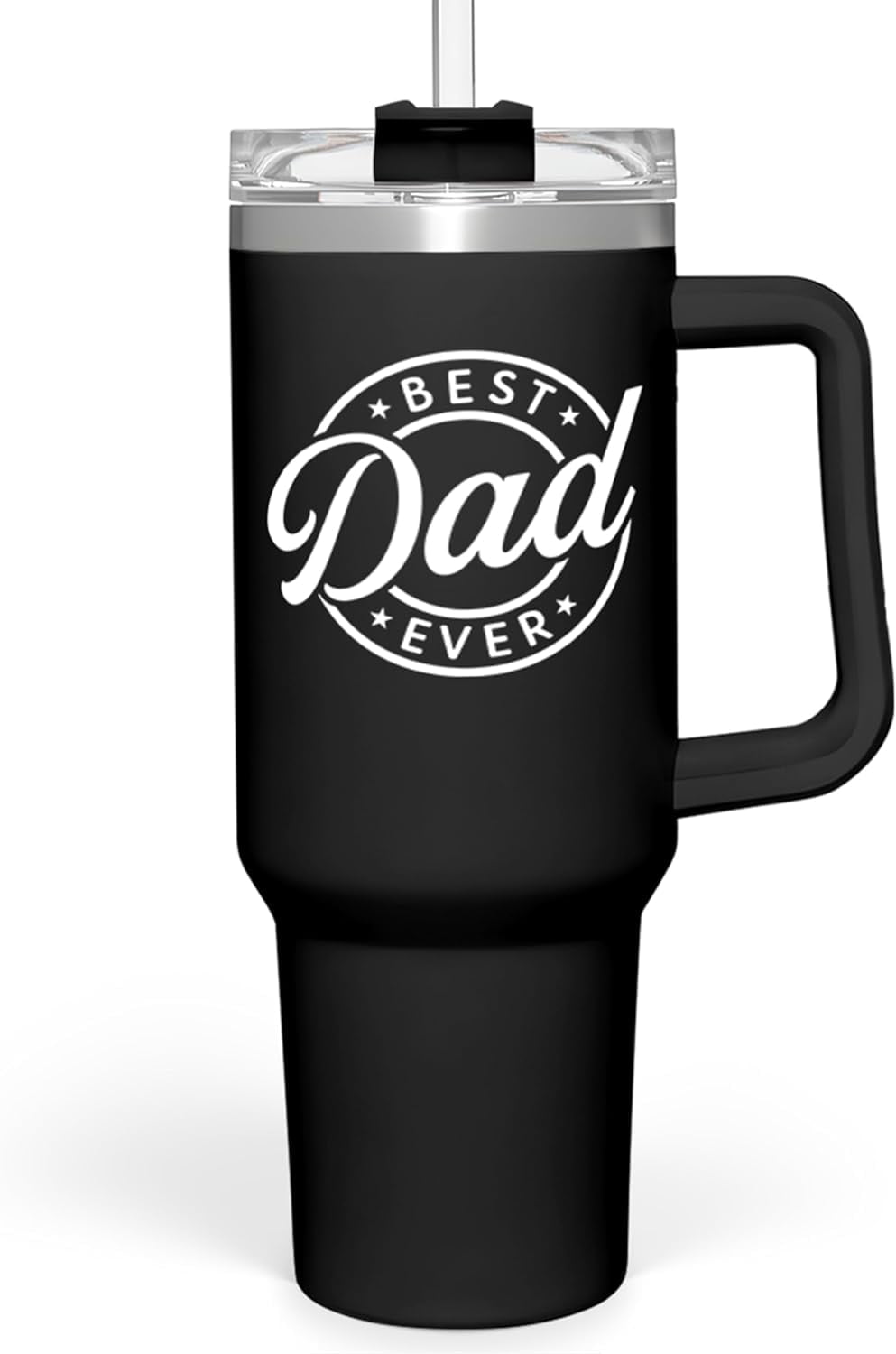 Best Dad Ever Tumbler with Handle 40oz Stainless Steel Insulated - Dad Gifts for Dad from Daughter Son - Coffee Tumbler for D