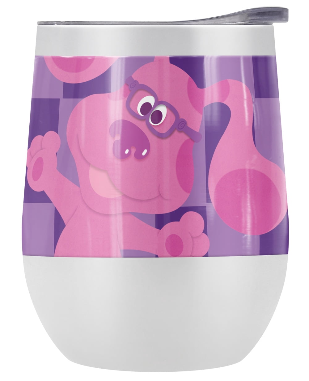 Blues Clues Official Blue'S Clues Large Magenta 12 oz Stemless Tumbler, Stainless Steel Travel Cup|Lake Tumbler|Insulated wit