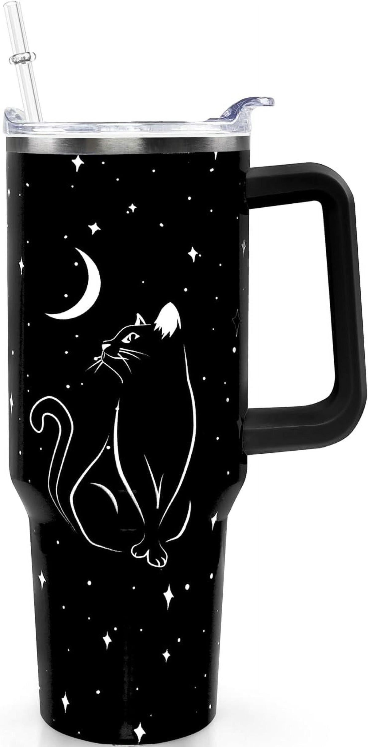 40oz Goth Gothic Tumbler with Handle and Straw, Stainless Steel Vacuum