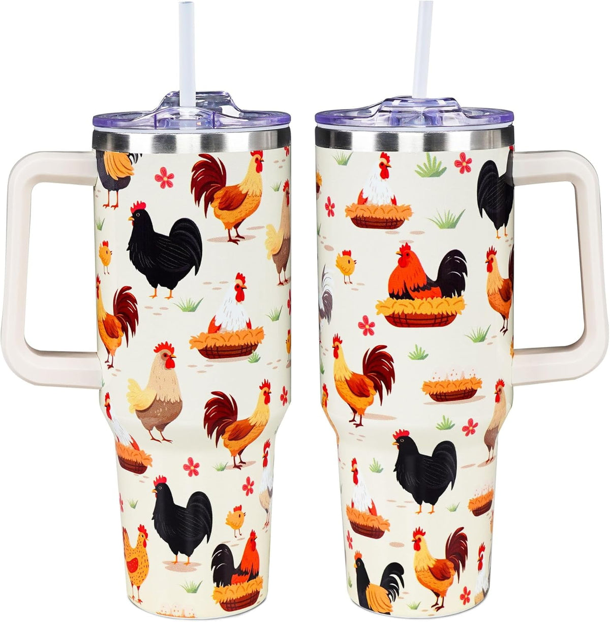 Chicken Tumbler Cup 40 OZ, Chicken Gifts For Chicken Lovers, Chicken Mom Gifts, Funny Chicken Gifts for Women Men, Chicken Th