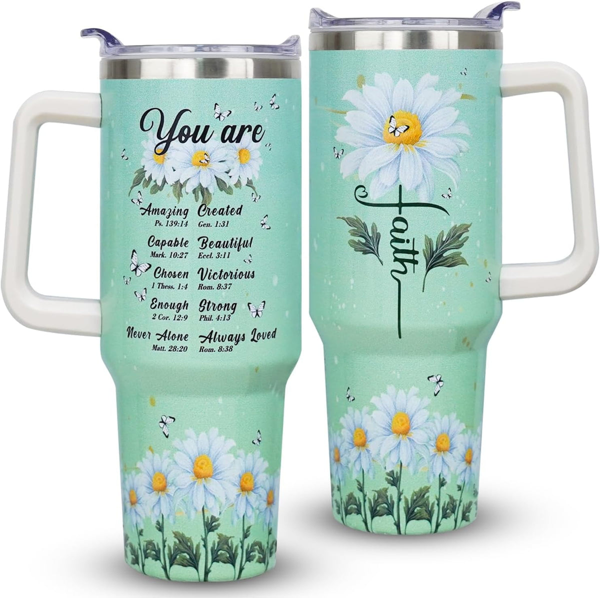 40oz Bee Tumbler With Handle Lid and Straw -Bee gifts