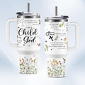 Christian Gifts for Women Faith, Tumblers for Women - Christian Coffee Tumbler 40Oz I Am A Child of God Gifts Cup, Religious 