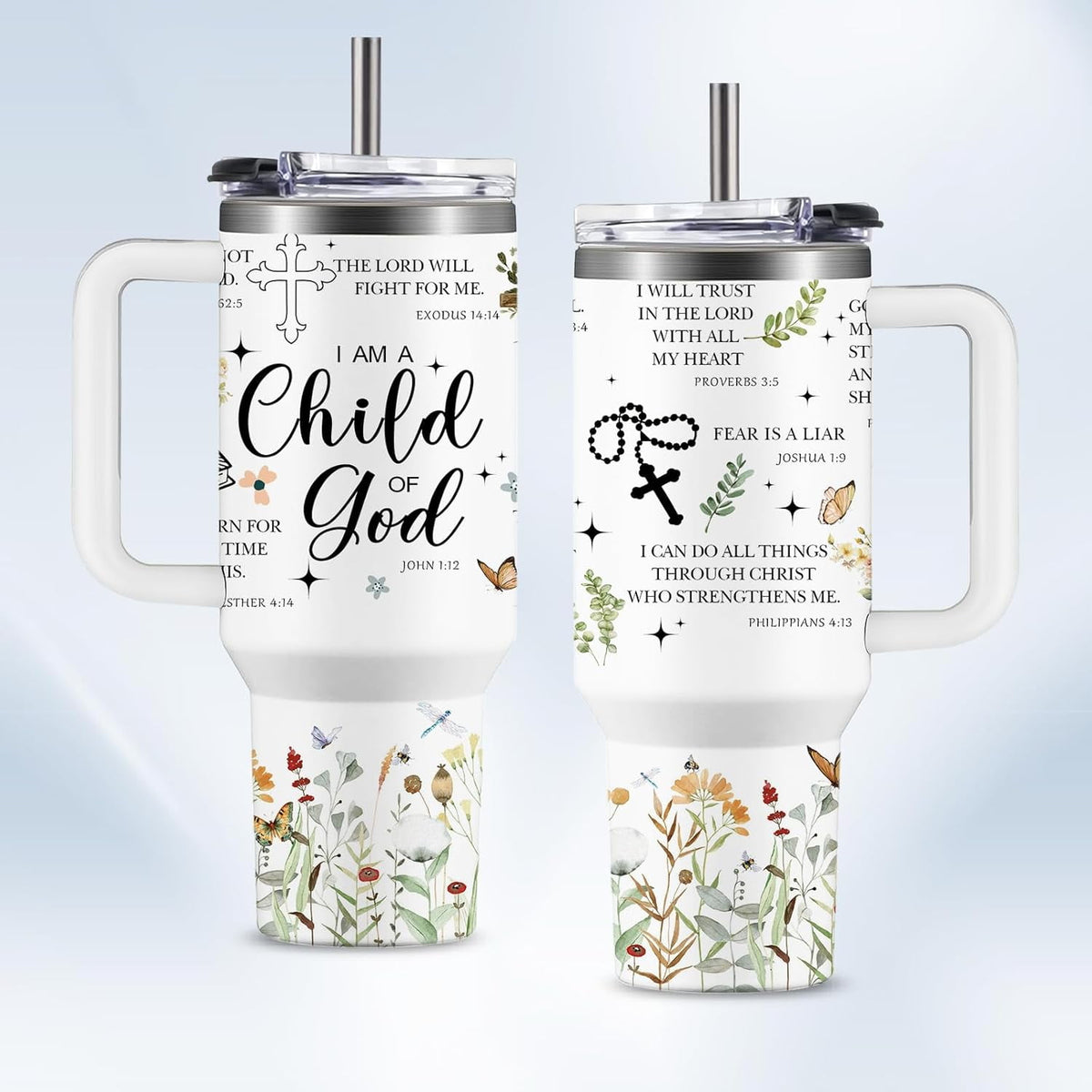 Christian Gifts for Women Faith, Tumblers for Women - Christian Coffee Tumbler 40Oz I Am A Child of God Gifts Cup, Religious 