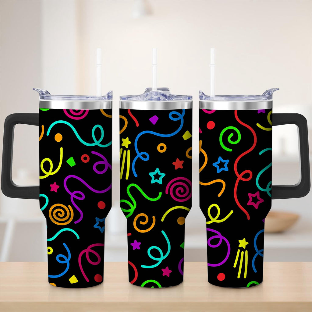 Premium Durable Colorful Confetti Stainless Steel Tumbler, 30oz