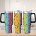 Premium Colorful Spiral Gradient Stainless Steel Tumbler, 30oz